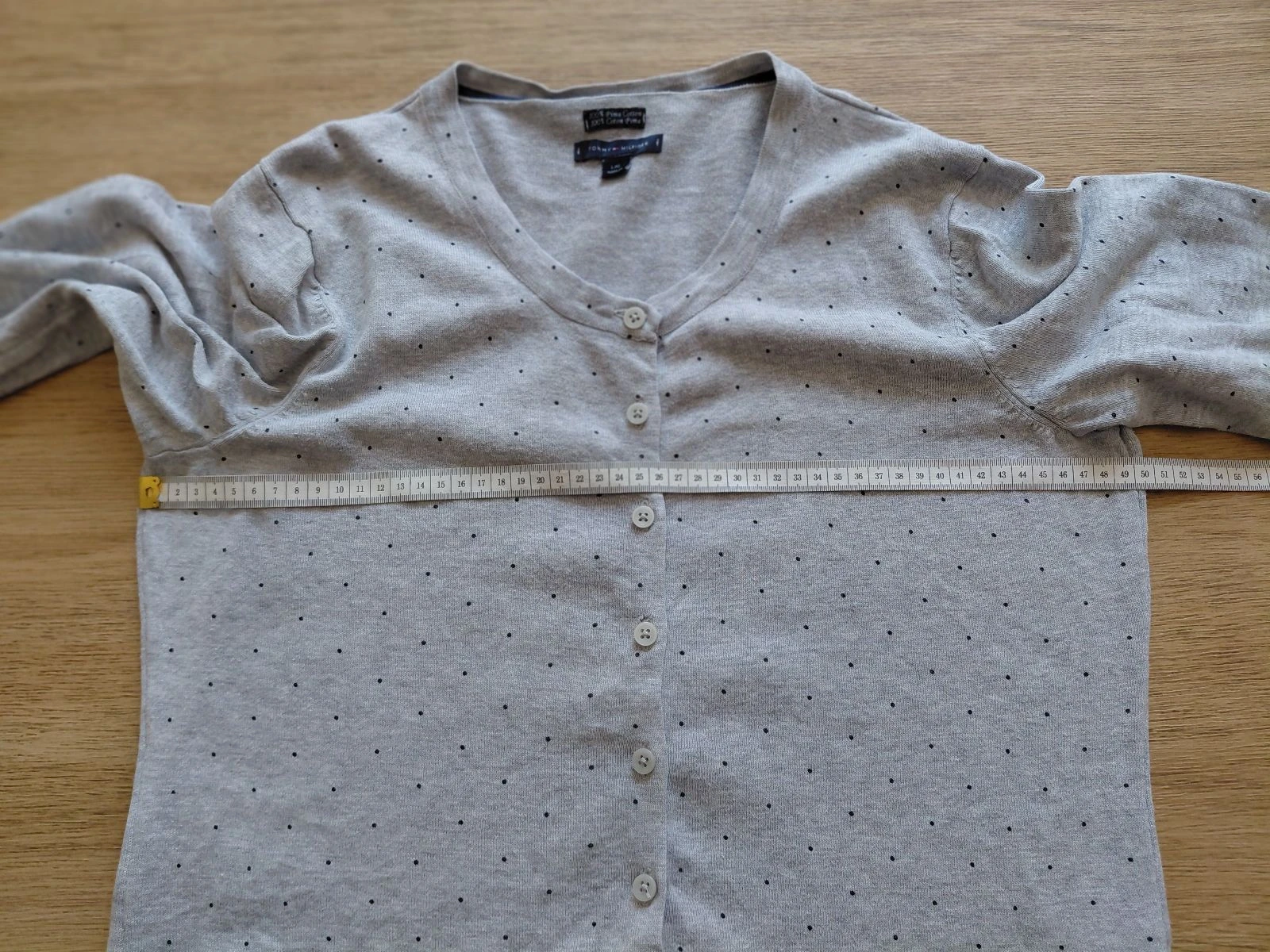 Chaleco / Cárdigan Tommy Hilfiger gris a lunares - Talla L (talla pequeña L o M) – photo 5